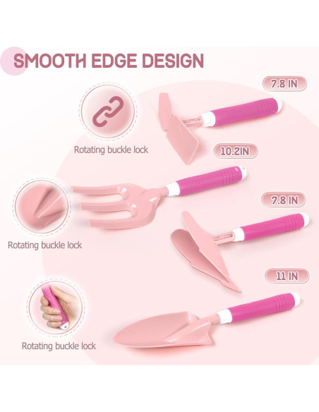 Conjunto de Jardinería para Niños Qtioucp 16 Piezas Rosa