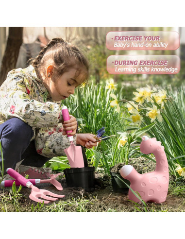 Conjunto de Jardinería para Niños Qtioucp 16 Piezas Rosa