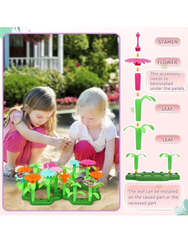 Conjunto de Jardinería para Niños Qtioucp 16 Piezas Rosa