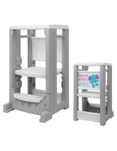 Taburete Ajustable para Niños GarveeHome con Pizarra Gris