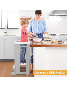 Taburete Ajustable para Niños GarveeHome con Pizarra Gris 2