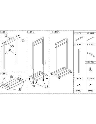 Perchero para Ropa de Niños Frenchi Rosa 50x40x110 cm