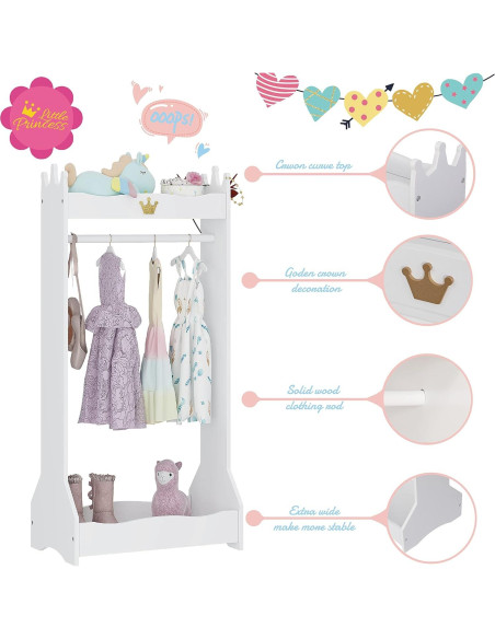 Armario Colgante Abierto para Niños UTEX - Almacenamiento Blanco