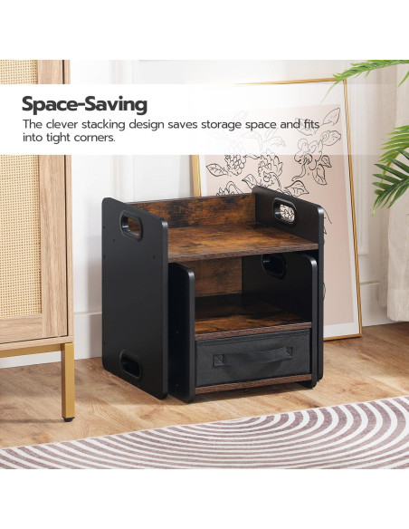 Conjunto de Mesa y Silla HOOBRO para Niños 1-3 Años Marrón Rústico