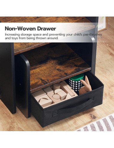 Conjunto de Mesa y Silla HOOBRO para Niños 1-3 Años Marrón Rústico