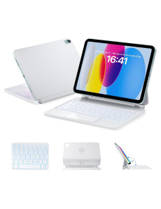 Funda de Teclado HOU para iPad A16 11" 2025, Retroiluminada