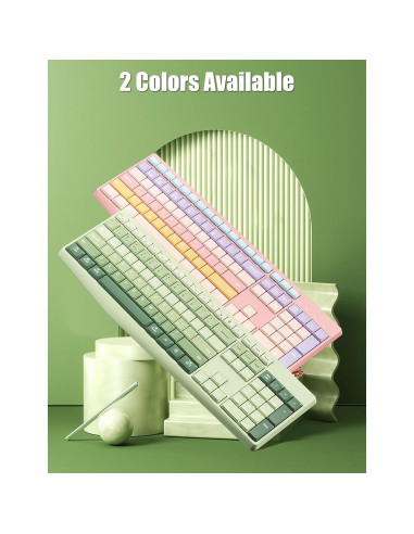 Teclado Inalámbrico TISHLED K161D 106 Teclas Verde Matcha