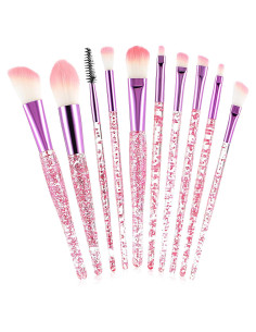 Juego de Brochas de Maquillaje Gjinxi 10 Piezas Rosa Brillante