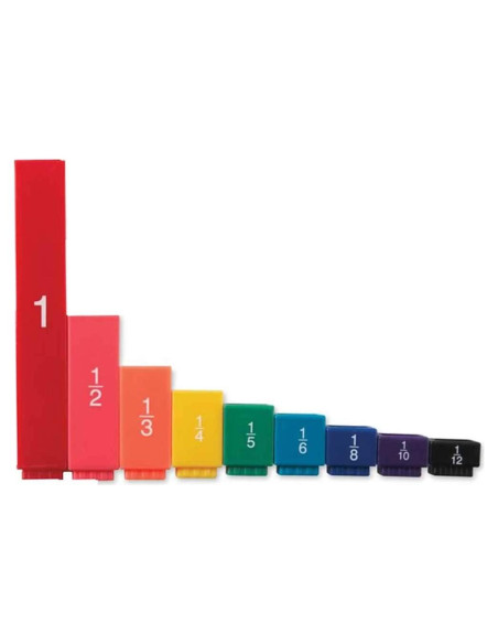 Cubos de Equivalencia de Fracciones Arcoíris hand2mind - 51 Piezas