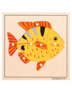 Rompecabezas Montessori de Pescado 24x24 cm para Niños 3-6 Años