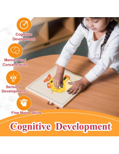 Rompecabezas Montessori de Pescado 24x24 cm para Niños 3-6 Años 2