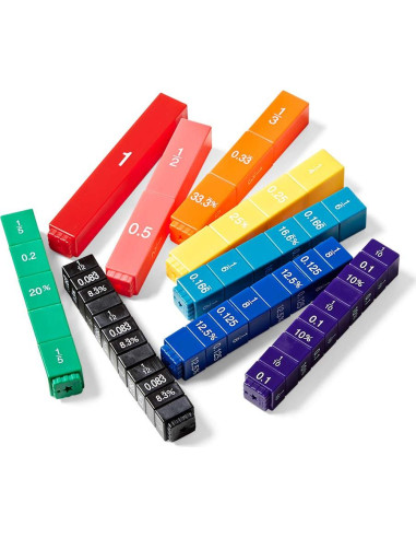 Cubos de Equivalencia de Fracciones Arcoíris hand2mind - 51 Piezas