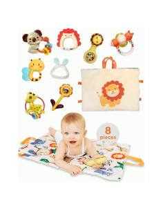 Set de 8 Sonajeros y Alfombra Boca Abajo Move2Play - Bebés 3-6 Meses