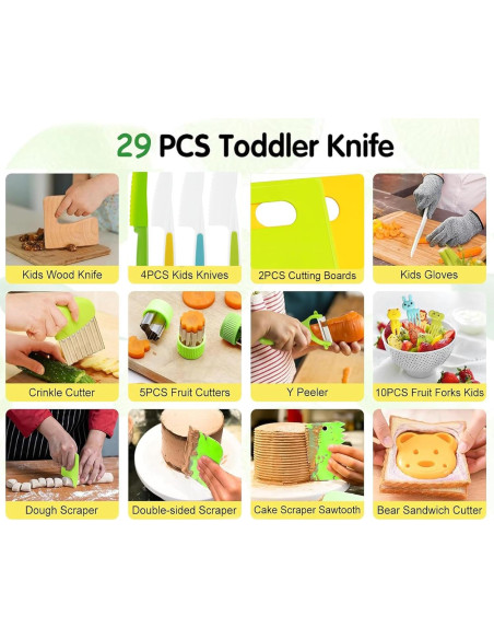 Juego de Cocina Montessori 29PCS A ANGG para Niños 6-8 Años