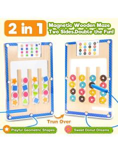 Tablero de Rompecabezas Magnético de Madera Todien - Juguete Montessori para Niños 3-6 Años 2