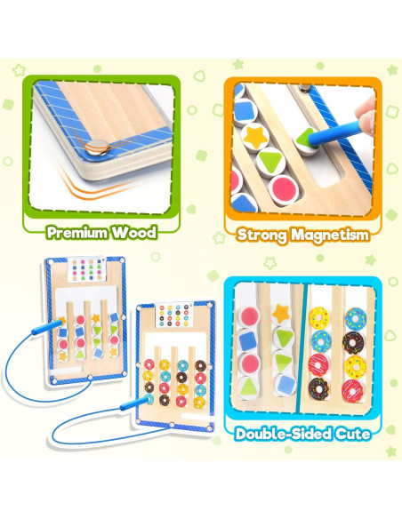 Tablero de Rompecabezas Magnético de Madera Todien - Juguete Montessori para Niños 3-6 Años