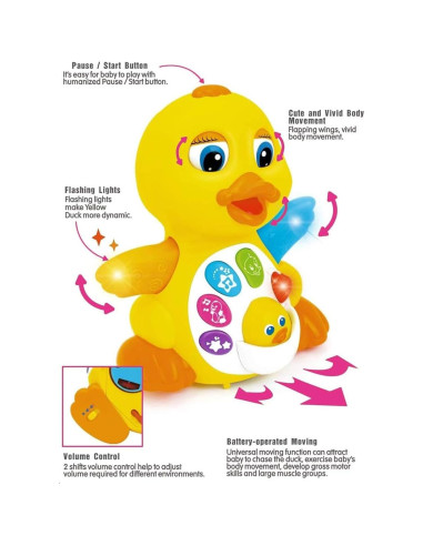 Juguete Educativo Pato Amarillo Musical Huile 17x11x13cm