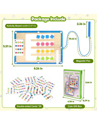 Tablero de Rompecabezas Magnético de Madera Todien - Juguete Montessori para Niños 3-6 Años