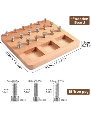 Tablero de Clavos de Madera Triceratops 18 Agujeros Terapia