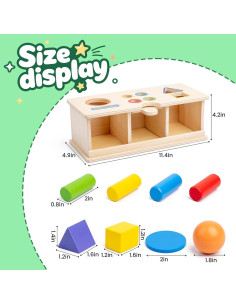 Juguete Montessori de Madera WoodenEdu Clasificador de Colores 1-3 Años 2