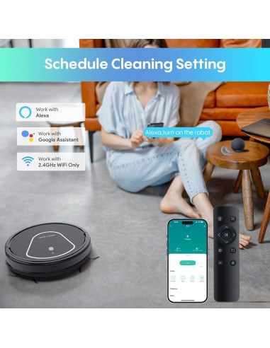 Robot Aspirador y Mopa 2 en 1 Bagotte A21, 4000Pa, WiFi