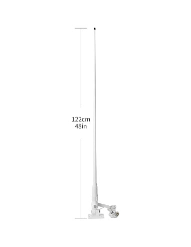 Antena VHF Marina UAYESOK 110cm Fibra de Vidrio Impermeable
