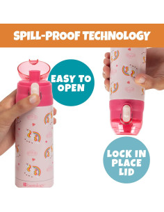 Botella de Agua Aislada Bentology Unicornio 390 ml Reutilizable 2