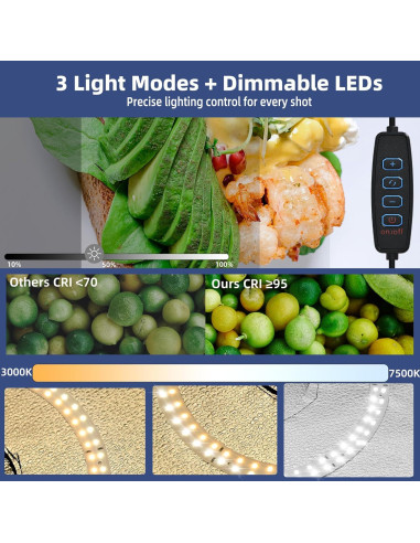 Caja de Luz Portátil Yanuoda 30x30cm con 120 LEDs y 6 Fondos