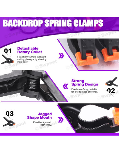 Kit de Clips de Fondo de Fotografía Swpeet 22 Piezas