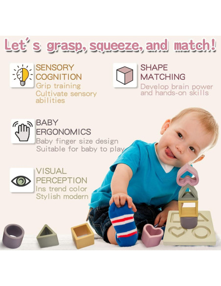 Juguete de Apilamiento y Clasificación HETOMI Silicona 12cm