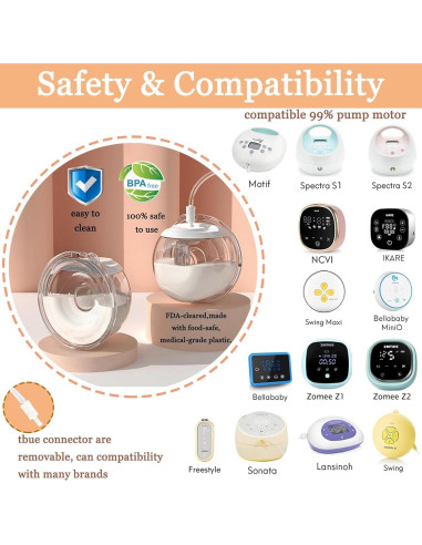 Taza Recolectora de Leche Manos Libres UNIKOO 240 ml 2 Pcs