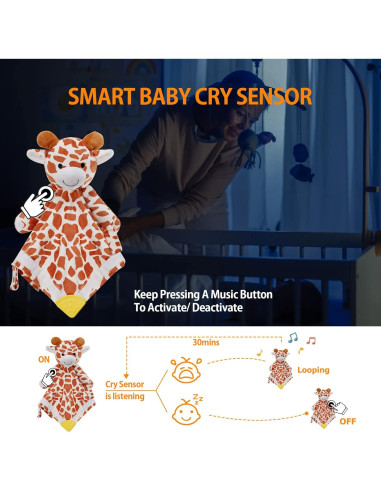 BEREST Manta de Sueño Jirafa con Sonido y Sensor de Llanto