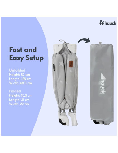 Cuna de Viaje Portátil Hauck Sleep N Play Estrellas Grises