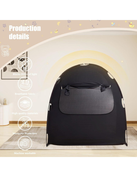 Carpa Blackout Mengersi para Cuna de Bebé 129.5x78.7x139.7cm