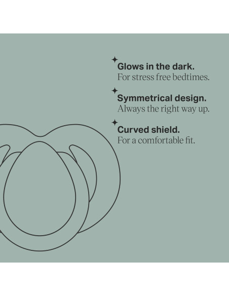 Chupete Tommee Tippee 0-6 Meses Brilla en la Oscuridad - 2 Unidades