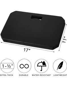 Hacaroa Almohadilla de Rodillas Gruesa 3 Pack 43x28cm Negra 2