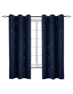Cortinas Opacas BGment para Niños Estrellas 106.68x160.02cm Azul Marino