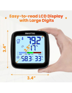 Termómetro Higrómetro Digital Inalámbrico SMARTRO SC92 2