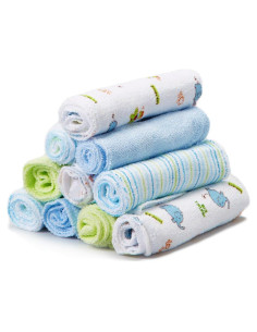 Juego de Toallitas Suaves Spasilk para Bebés 10 Piezas Elefantes