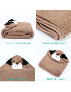 Toalla con Capucha Touchat para Bebés 89 cm - Suave y Absorbente 2