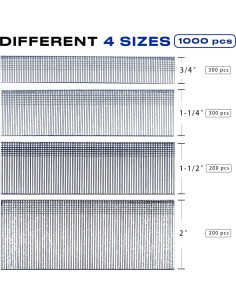 Clavos Brad 18 GA Galvanizados SimCos 1000 Piezas Variados 2