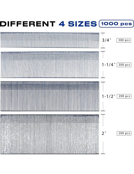 Clavos Brad 18 GA Galvanizados SimCos 1000 Piezas Variados