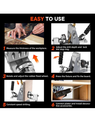 Plantilla de Agujero de Bolsillo Xincere Ajustable Plata