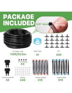 Kit de Riego por Goteo 33.5m Maotong - Sistema Automático DIY 2
