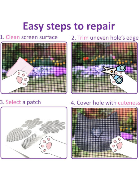 Kit de Reparación de Pantallas de Ventana BusyPet - 10 Hojas Malla
