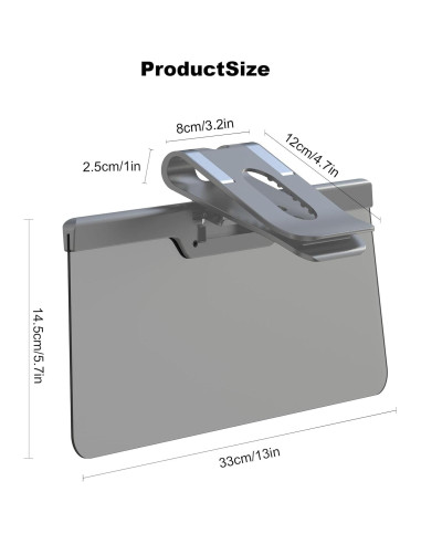 Extensor de Visera Solar LOMDC Z101 Anti-Deslumbrante Gris