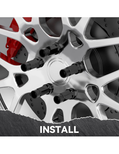 20 Tuercas de Buje Abierto EZISOE M12x1.5 50mm Negras