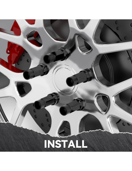 20 Tuercas de Buje Abierto EZISOE M12x1.5 50mm Negras