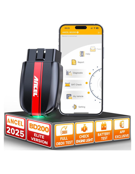 Escáner OBD2 ANCEL BD200 Bluetooth - Diagnóstico de Motor y Batería