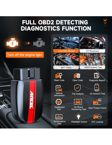 Escáner OBD2 ANCEL BD200 Bluetooth - Diagnóstico de Motor y Batería